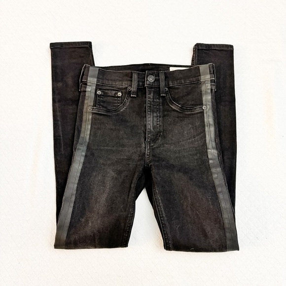 Rag & Bone High Rise Ankle Skinny Tuxedo Stripe Denim Jeans Size 24 - Picture 2 of 8